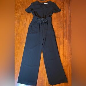Wayf Black Lace-Up Wide Leg Pants